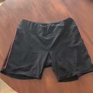 🌸 C&C Sport | Black Bike Shorts with Pink Line Detail on the Side